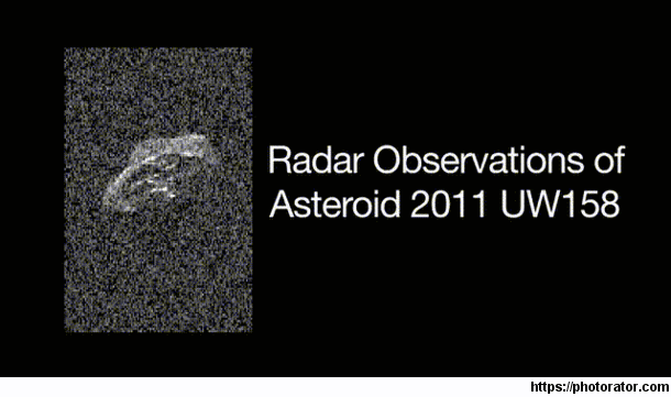 Radar Observations of Asteroid  UW -- Radar data of fast-rotating asteroid  UW taken over  minutes on July   when the asteroid was about  million miles  million kilometers from Earth Credit NASA  JPL-Caltech  NRAO 