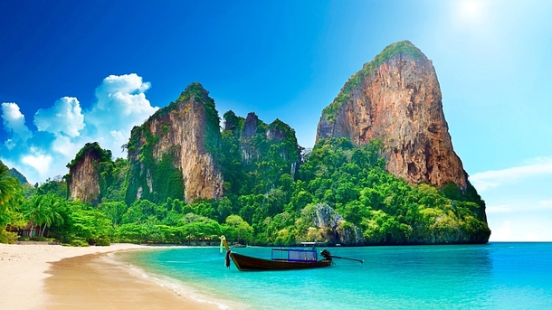 Railay Beach near Krabi Thailand One of the most beautiful places Ive been to in the world 