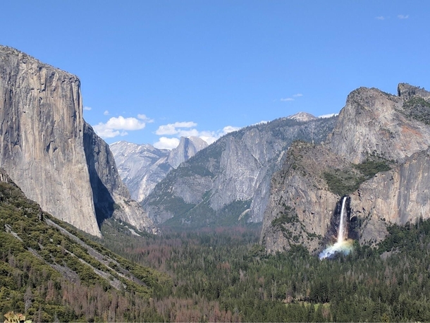 Rainbow or Waterfall Artist Point Yosemite CA 