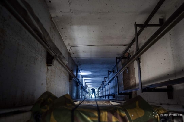Rappelling down to explore an abandoned Yugoslavian underground bunker