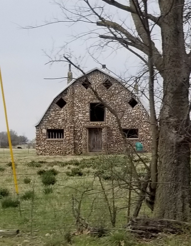 Really cool rock barn in rural Oklahoma