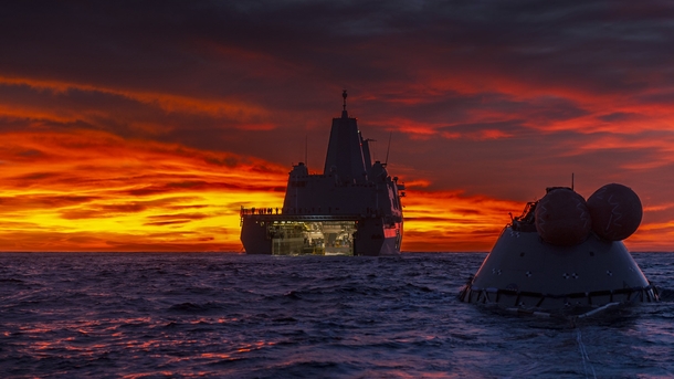 Recovery of the Test Orion Capsule in the Pacific Ocean