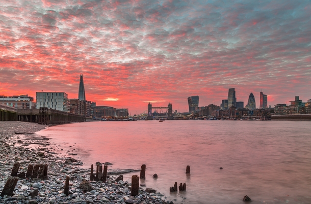 Red Sky at night in London by Jerry Fryer 