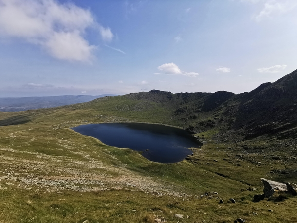 Red Tarn and Striding Edge Helvellyn Lake District UK 