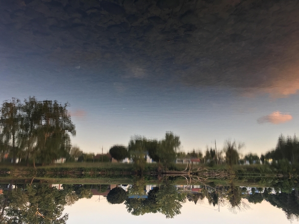 reflection of sky in water 