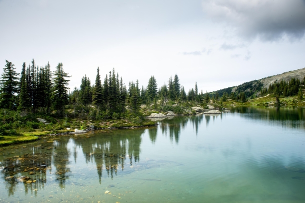 Reflection on Shiela Lake Trophy Mountain BC 