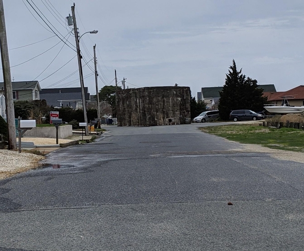 Remnants of the Tuckerton Tower in Southern NJ A secret German radio tower from WWI that once was the tallest structure in the world and used to transmit secrets back to Germany There are a couple of these anchors strewn about town some in the middle of t