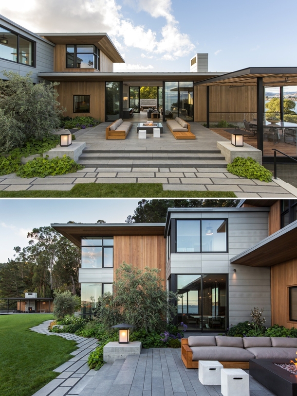 Residence on an east facing bluff of the Tiburon Peninsula overlooking the San Francisco Bay Marin County California by Walker Warner Architects Photo Laure Joliet 