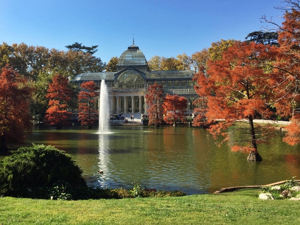 Retiro Park is a green oasis right in the center of Madrid Snapped this phone shot today at pm 