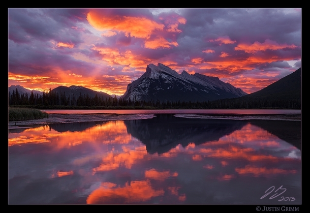 Ridiculous sunrise near Banff Canada 