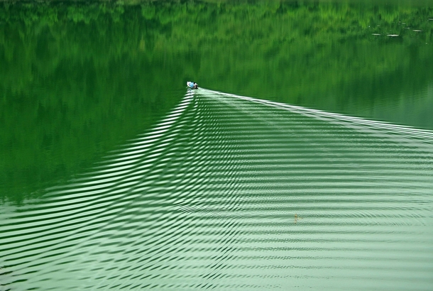 Ripples on a lake in Hubei Province China 