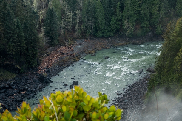 River just below Snoqualmie Falls in Washington State 