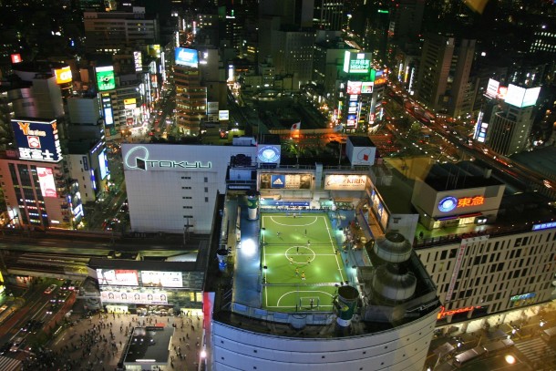 Rooftop Futsal at Shibyua Station Tokyo  x-post from rjapan