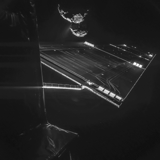 Rosetta mission selfie at  km miles of comet ChuryumovGerasimenko 