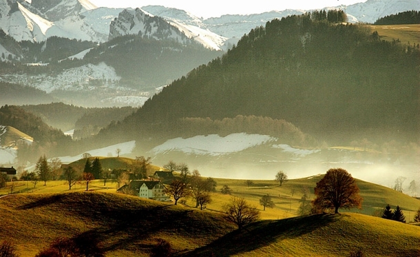Rural landscape in Switzerland 