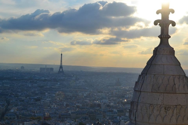 Sacre Coeur and The Eiffel Tower Paris France 