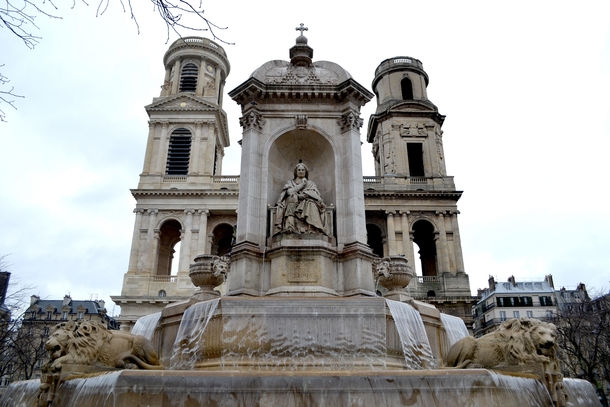 Saint-Sulpice church water fountain Paris 