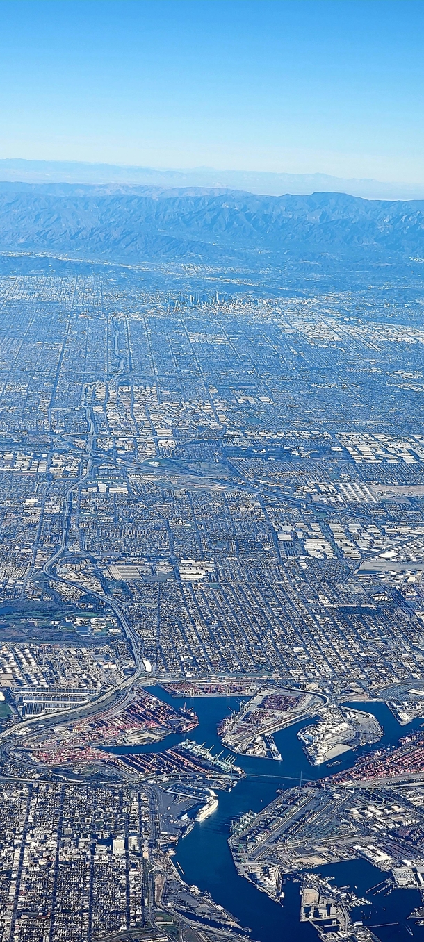 San Pedro to Downtown Los Angeles from my flight yesterday