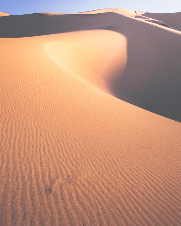 Sand dune textures at sunrise in death valley    