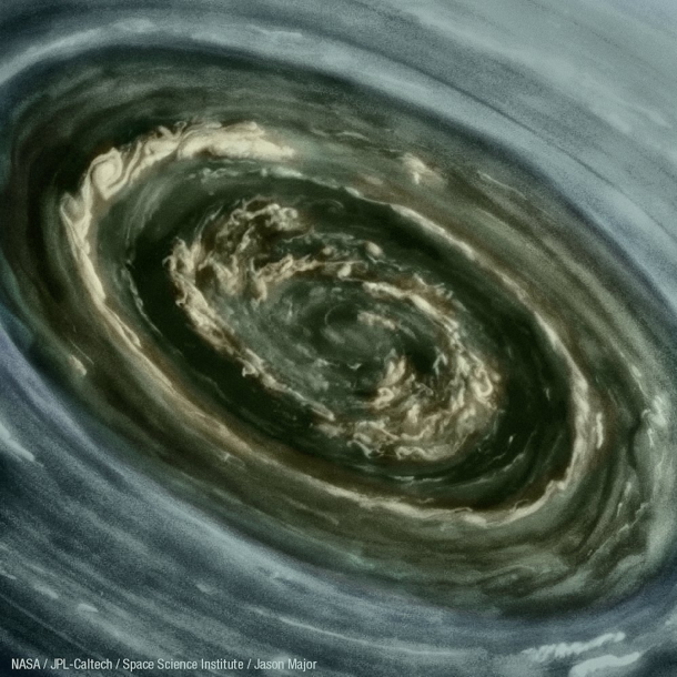 Saturns polar vortex seen by Cassini Nov  