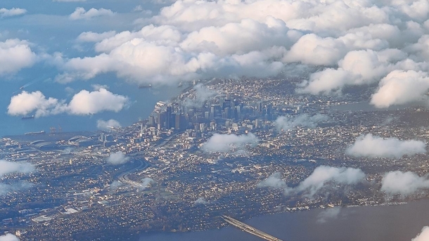 Saw Downtown Seattle during the flight