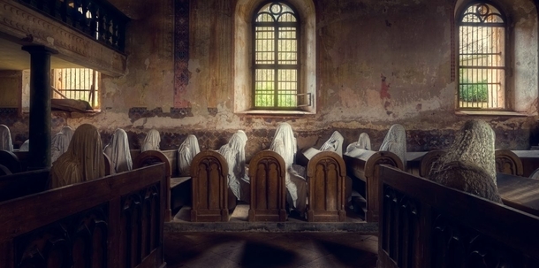Scary Abandoned Church with Ghostly Figures - The church is located in a small town in Czech Republic and has been built in the th century Since the s the church has been abandoned Photo credit Roman Robroek