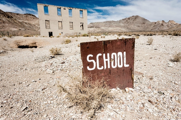 School in Rhyolite Nevada by Alyaksandr Stzhalkouski 