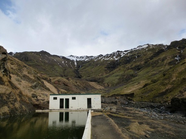 Seljavallalaug semi-abandoned geothermal pool in Iceland 