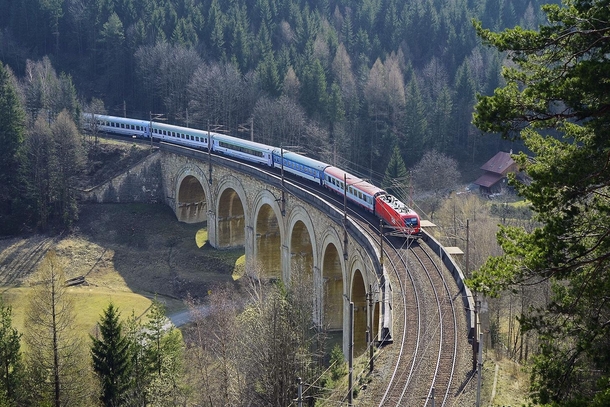 Semmering railway Austria built in - soon to be replaced with the  km Semmering Base Tunnel