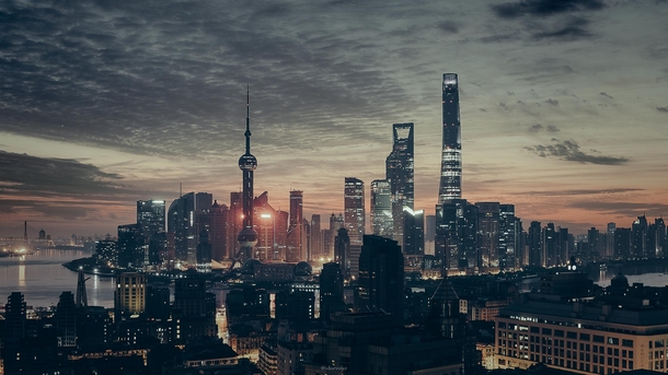 Shanghai at AM by Adi Constantin  - Pollution was low in Shanghai due to everyone being gone for Chinese New Year so I got up at AM to catch this Blade Runner-esque sunrise