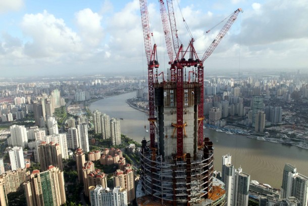 Shanghai Tower in Construction Shanghai China 