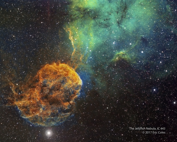 Sharpless  and the Jellyfish Nebula by Eric Coles 