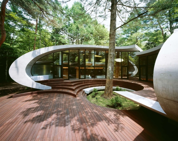 Shell House in the woods of Karuizawa in Japan designed by Kotaro Ide 