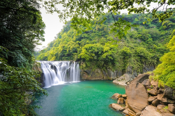 Shihfen Waterfall near New Taipei City Taiwan  by Bibi Paradise 