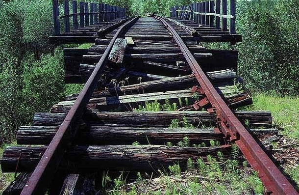 Siberia Unfinished railroad It was supposed to connect Igarka and Salekhard  GULAG prisoners from nearby labor camps died while building it within the years - After Stalins death the camps have been abandoned Now this road leads to nowhere