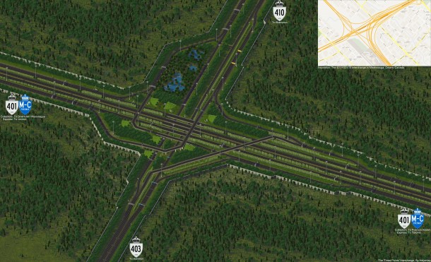 SimCity  highway interchange inspired by the  junction near Toronto 