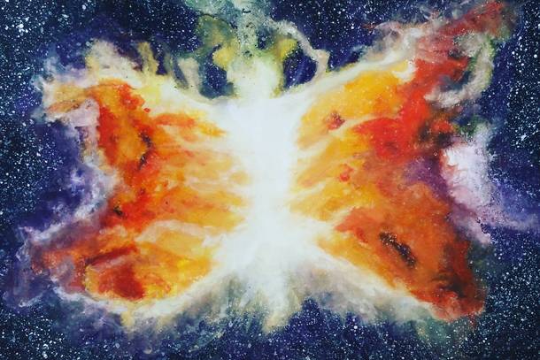 Since weve been seeing a lot of art lately I figured Id share one of my watercolor nebulas with you guys