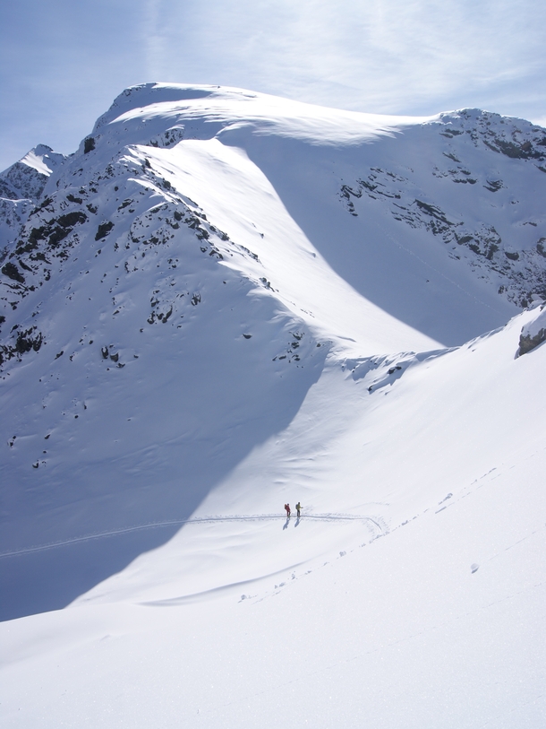 Ski touring in the Alps under Le Grand Colon Grenoble France 