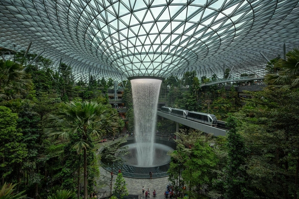 Skytrain inside Jewel Changi Airport Singapore