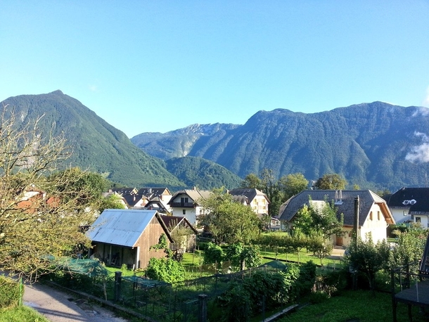Slovenia is a beautiful country This was the view from my rocking chair Bovec Slovenia 
