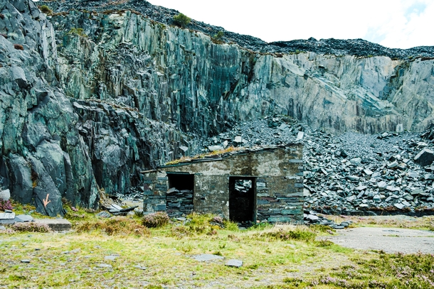 Small building at an abandoned slate mine in north Wales