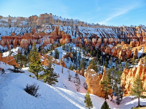 Snow capped Bryce Canyon on Christmas day  