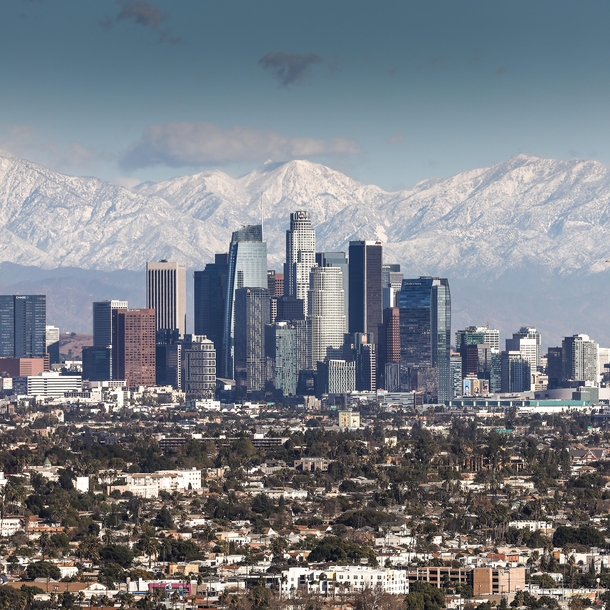 Snow capped Los Angeles 