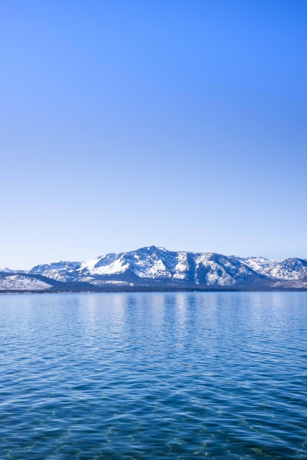Snow-capped Mountains in Lake Tahoe Nevada     OC