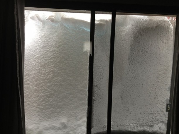 Snow Drift covers entire back door in Connecticut Lots more beautiful photos and videos from the Northeast Blizzard of  inside 