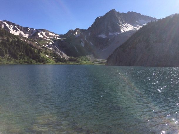 Snowmass Lake in the backcountry of Colorado  I took this photo on a backpacking trip with some friends  x  pixels