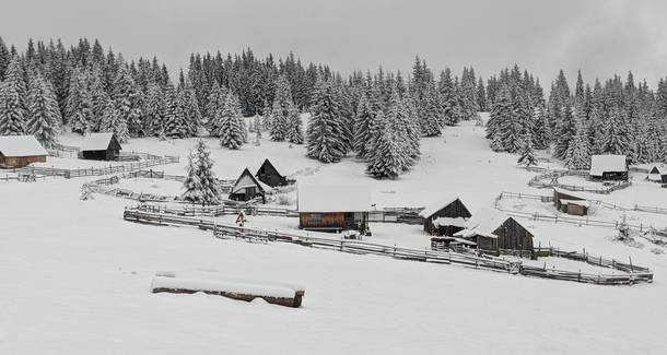 Snowy Hills in Transylvania Christmas Day
