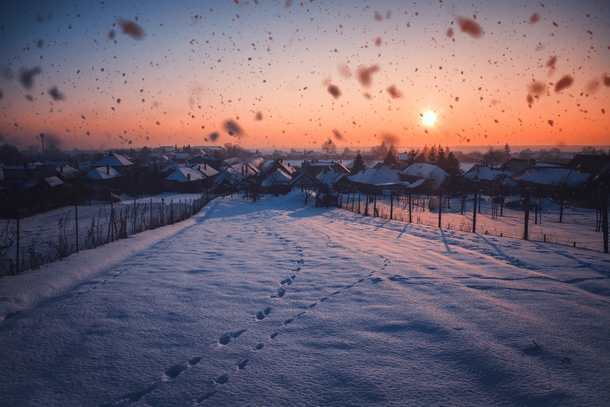 Snowy sunset - Dolinka Slovakia 