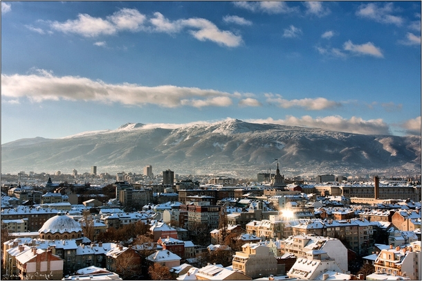 Sofia Bulgaria in winter 