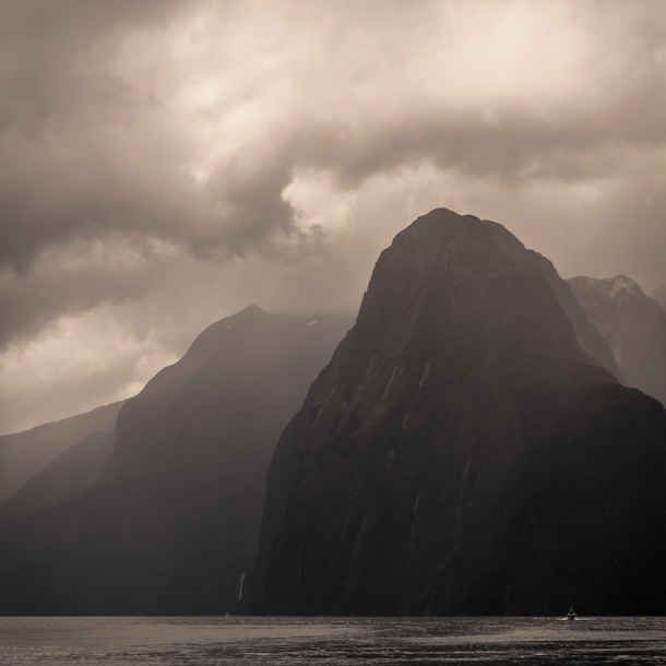 Some perspective of Milford Sound Fjordland NZ 